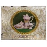 Porcelain Tea Set with 10K Gold Trim