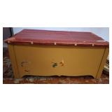 Painted Wood Storage Chest with Cushion Top