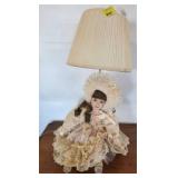 Doll Lamp with Fabric Shade and Lace Detailing