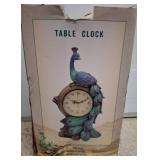 Table Clock with Peacock Design
