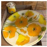 Metlox Poppytrail Plate With Lidless Jar