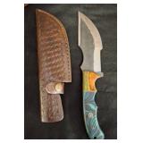 Fixed Blade Knife with Sheath and Custom Handle