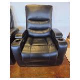Black Serta Leather Recliner with USB Ports