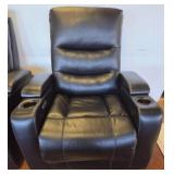 Black Serta Leather Recliner with USB Ports