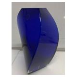 Cobalt Blue Triangular Glass Vase
