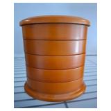 Round Multi-Tier Jewelry Box with Contents