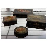 Hand-Painted Lacquered Trinket Boxes