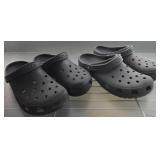 Two Pairs of Black Crocs