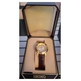 Seiko Kinetic Gold-Tone Wristwatch in Box