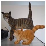 Carved Wooden Cat Sculptures by Artist