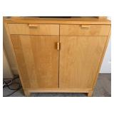 Wood Veneer Cabinet with Drawers and Shelves