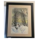 Framed Winter Landscape Print, 21x27 Inches