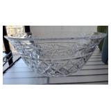 Cut Glass Bowl with Geometric Pattern