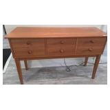 Wood Console Table with Six Drawers