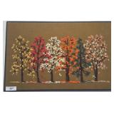 Needlework Wall Art of Trees on Fabric Canvas