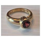 10K Gold Ring with Red Gemstone