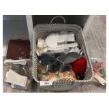 Basket of Assorted Craft Supplies