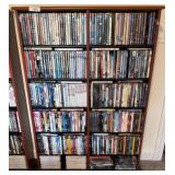 DVDs on Two Wooden Shelves