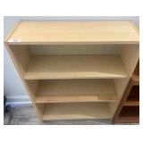Light Wood Three-Shelf Adjustable Bookcase