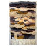 Abstract Wool Wall Hanging With Fringe