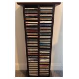 Wood CD Tower With Assorted CDs