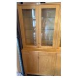 Maple Display Cabinet With Glass Shelves