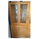 Maple Display Cabinet With Glass Shelves