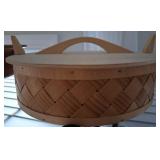 Woven Wood Basket With Lid and Handle