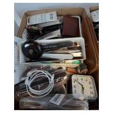 Box Lot: Grooming, Clock, and Accessories