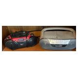 Two Portable CD and Radio Boomboxes