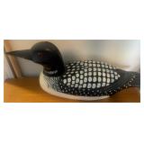 Painted Wooden Loon Decoy Sculpture