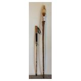 Two Walking Sticks, One with Squirrel Topper