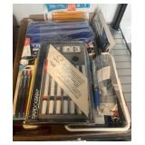 Art Supplies Lot with Pens and Pencils