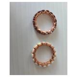 Two .925 Eternity Rings, Garnet and Opal Stones