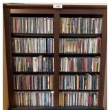 Compact Discs in Wooden Shelf