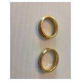 Two Gold-Tone Tungsten Carbide Rings