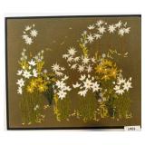 Floral Embroidered Textile Artwork