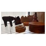 Wooden Decorative Figurines and Boxes