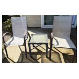 Outdoor Patio Chairs and Glass-Top Table Set