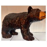 Hand-Carved Wooden Bear Sculpture