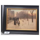 Winter Street Scene on Canvas