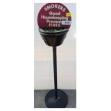 Metal Smokers Stand with Fire Prevention Sign