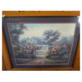 Framed Print of Cottage Scene, 36x30in w14