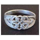 Sterling Silver Celtic Knot Ring, Size 5.5