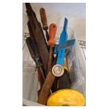 Plastic Bin With Hand Tools and Files