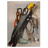 Hand Tools in Plastic Storage Bin