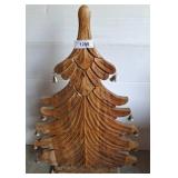 Hand-Carved Wood Tree Decor With Metal Bells