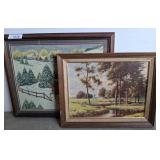 Two Framed Landscape Artworks