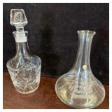 Etched Glass Decanters with Stopper