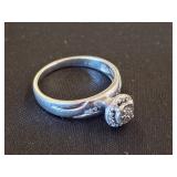 Sterling Silver Ring, Size 7, with Round Design